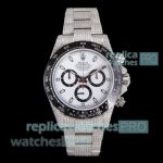 Super Clone Iced Out Rolex Daytona 7750 Diamond Panda Dial 904L Steel Watch 40mm